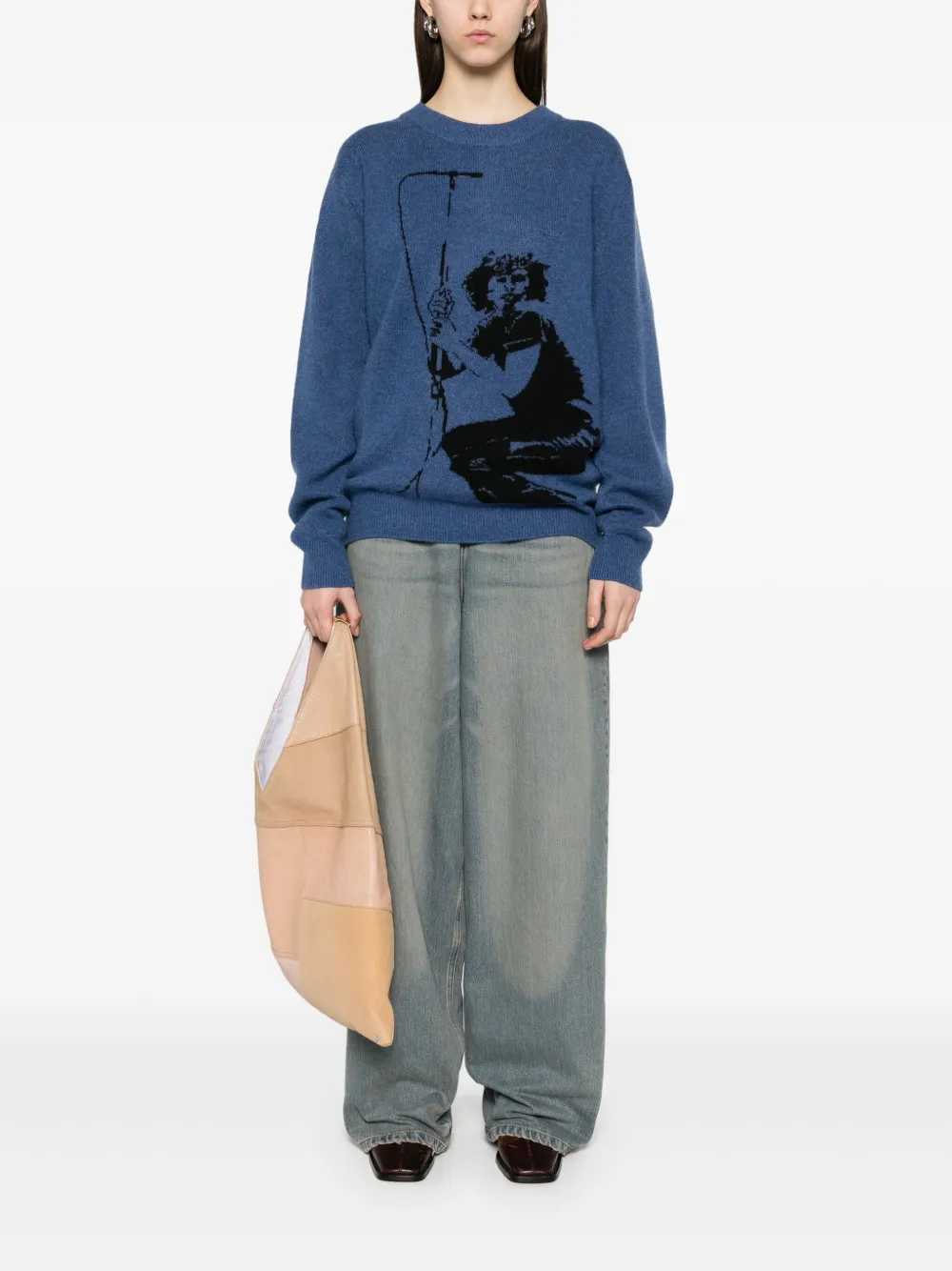 Mainless Jeans met wijde pijpen - Blauw