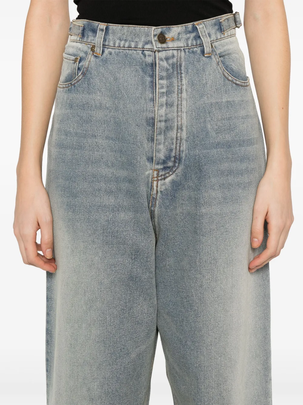 Mainless Jeans met wijde pijpen Blauw