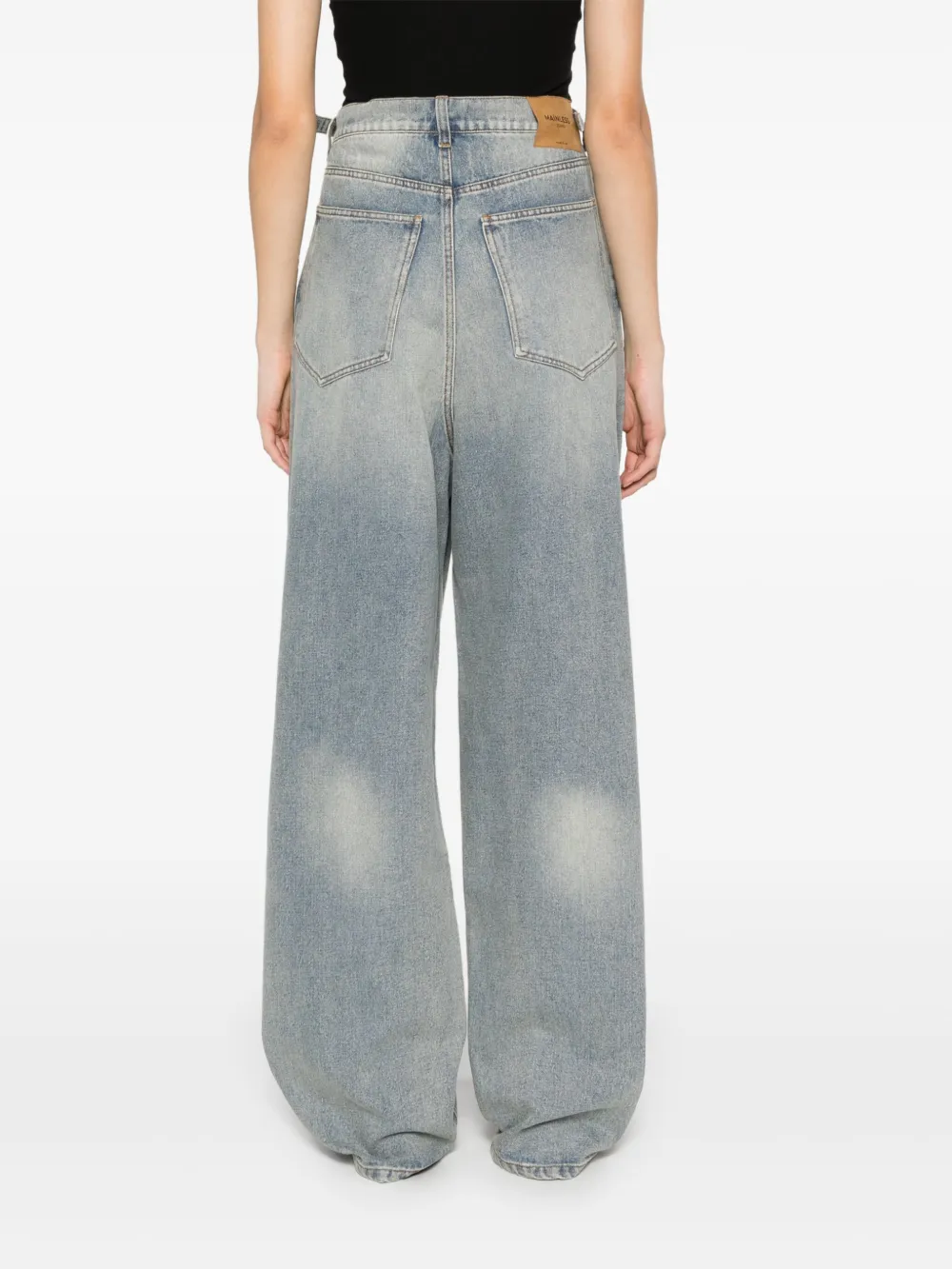 Mainless Jeans met wijde pijpen Blauw