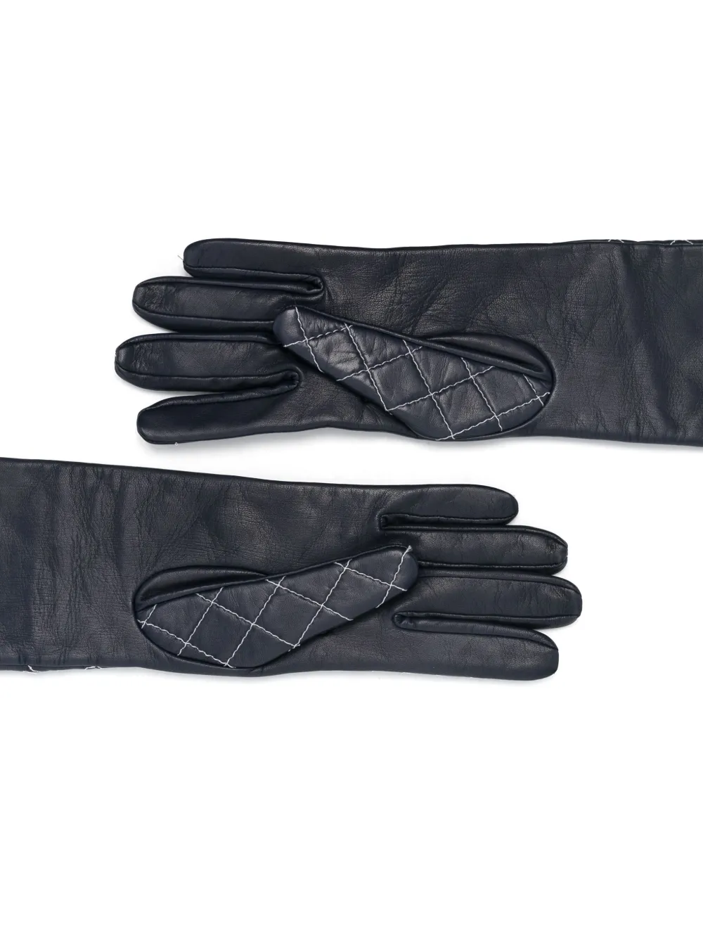 Manokhi Leren handschoenen - Blauw