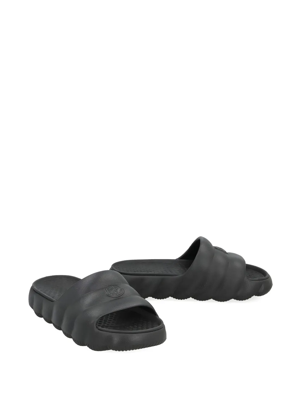 Moncler Lilo logo-patch quilted slides Black