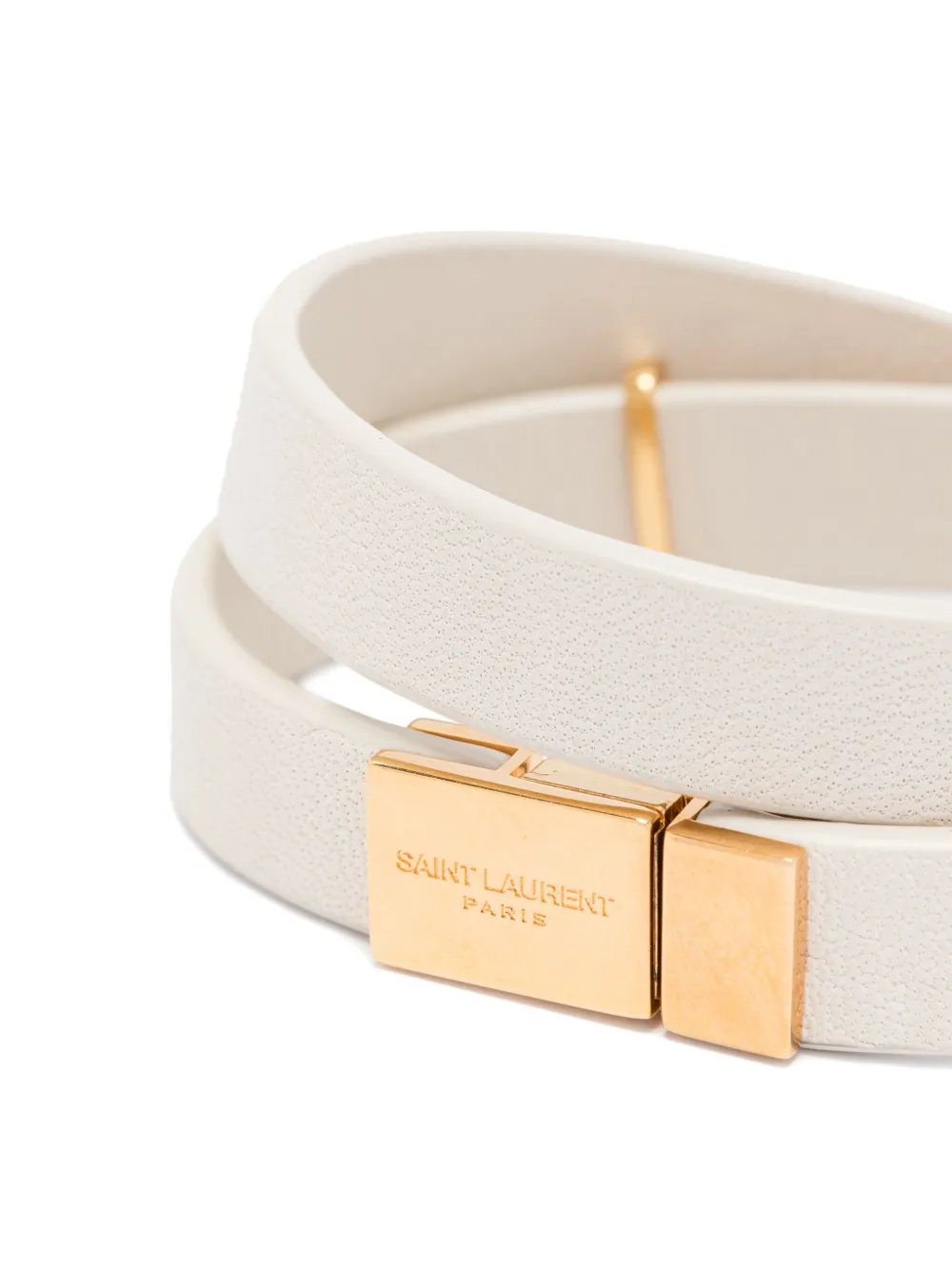 Saint Laurent Pre-Owned Cassandre leren armband - Beige