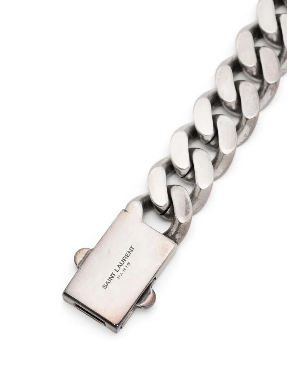 Saint Laurent Pre-Owned Chunky schakelhalsketting - Zilver