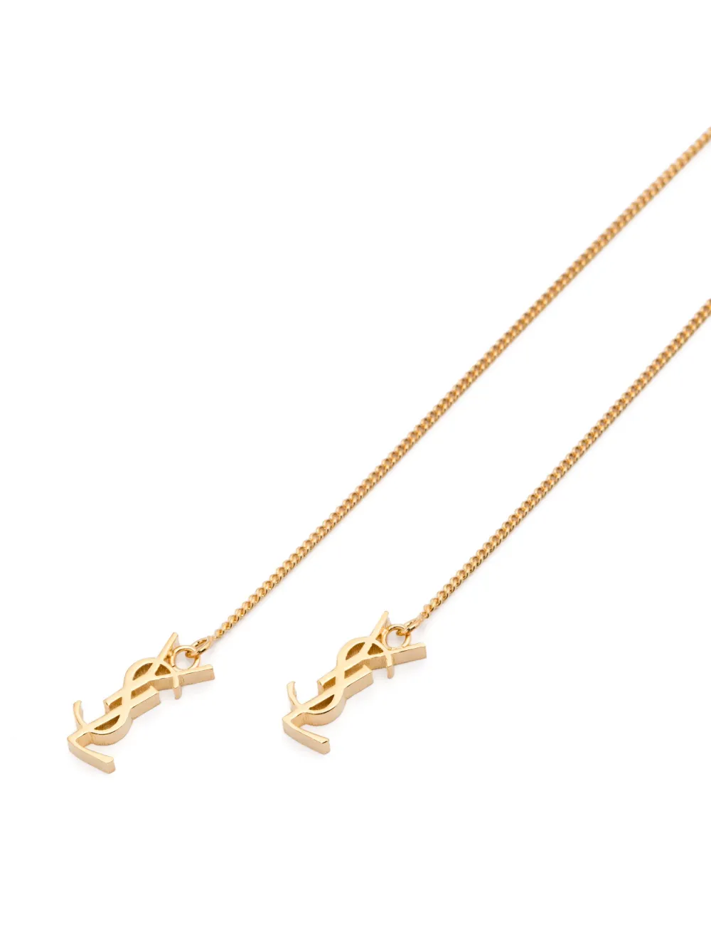Saint Laurent Pre-Owned Cassandre Threader oorbellen - Goud