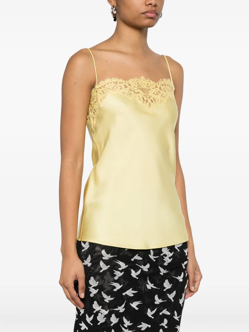Stella McCartney Tanktop met kant Geel