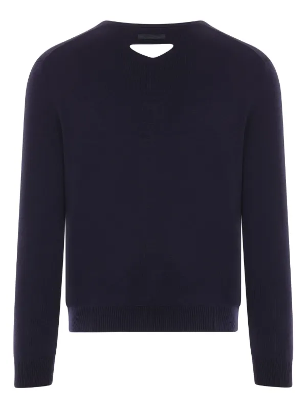 Prada V-neck Wool Sweater | Blue | FARFETCH GR