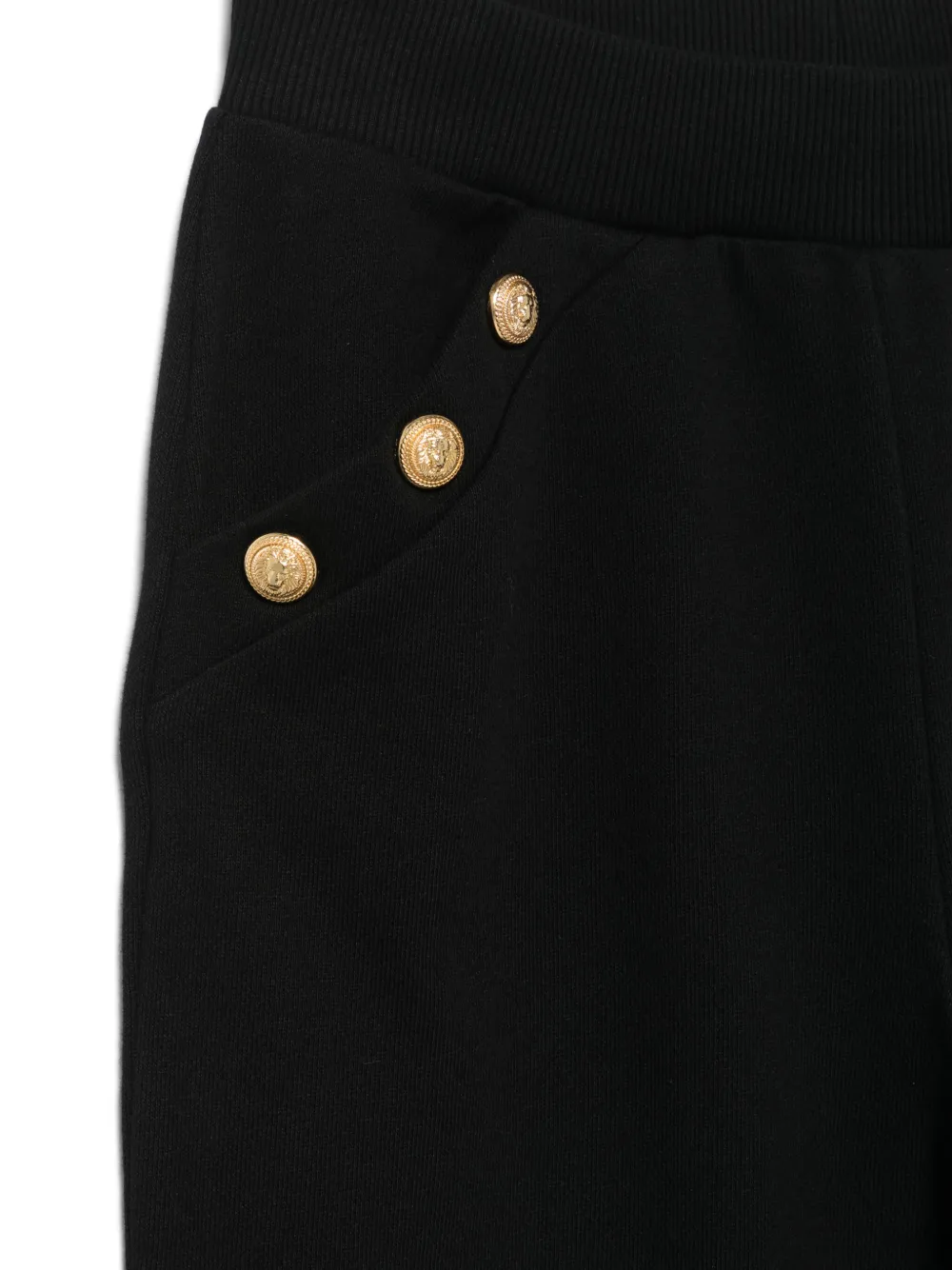 Shop Balmain Embossed-buttons Track Pants In Black