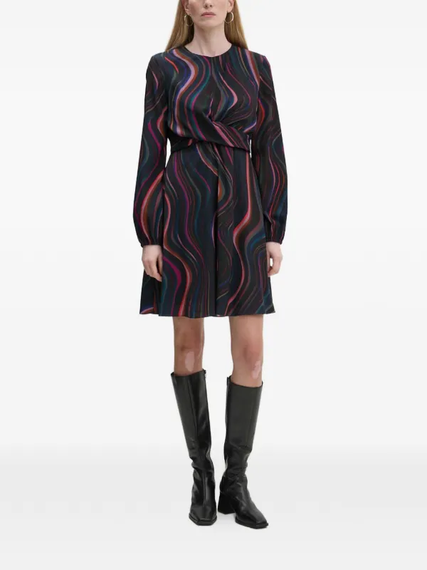 PS Paul Smith long-sleeve Patterned Mini Dress | Black