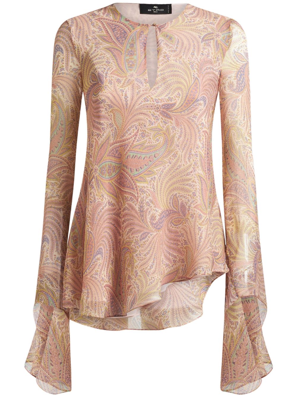 ETRO asymmetric silk top - Neutrals