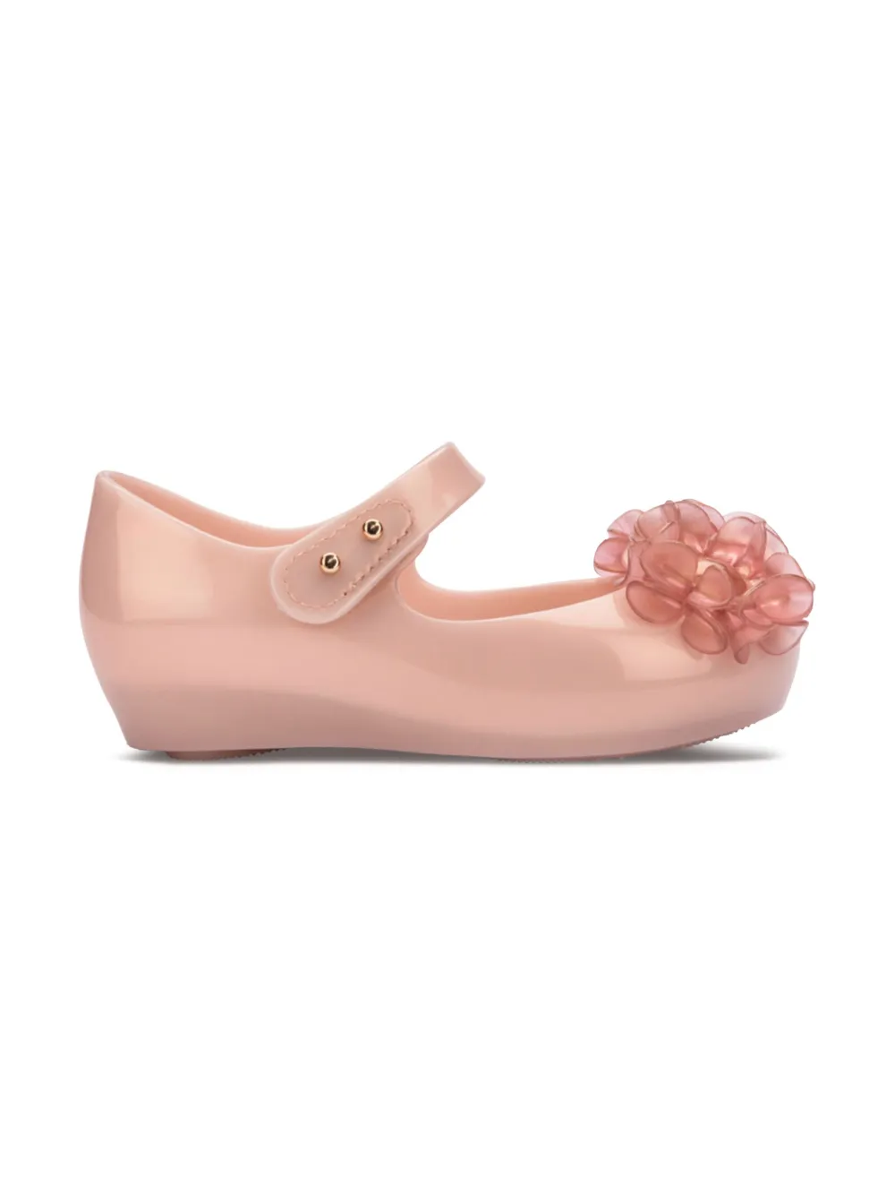 Mini Melissa flower-detailing ballerina shoes Pink