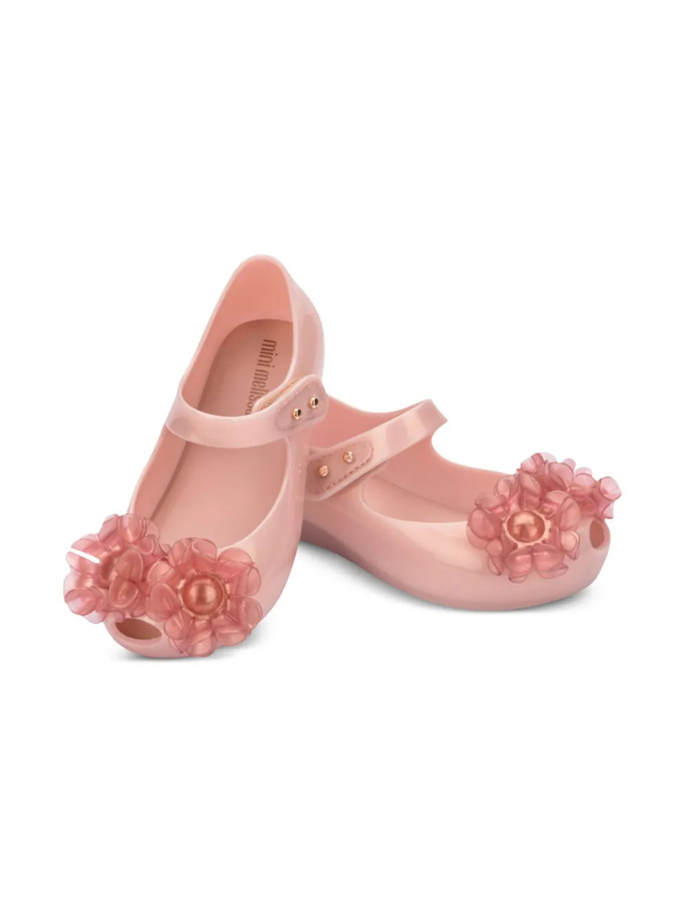 Mini Melissa flower-detailing ballerina shoes Pink