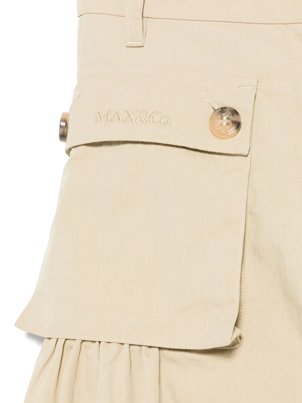 MAX&Co. Kids Broek met gesmockt detail Beige