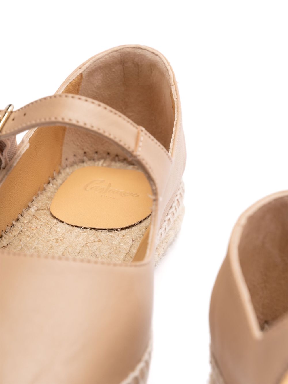 Castañer Leren ballerina's Beige