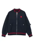 MAX&Co. Kids logo-patch bomber jacket - Blue