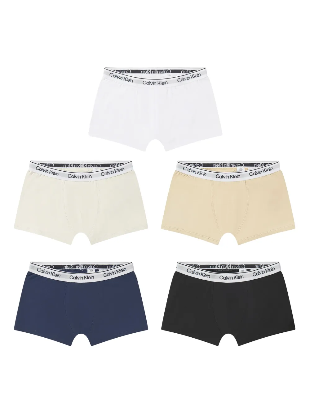 Calvin Klein Kids Vijf boxershorts met logoband Wit