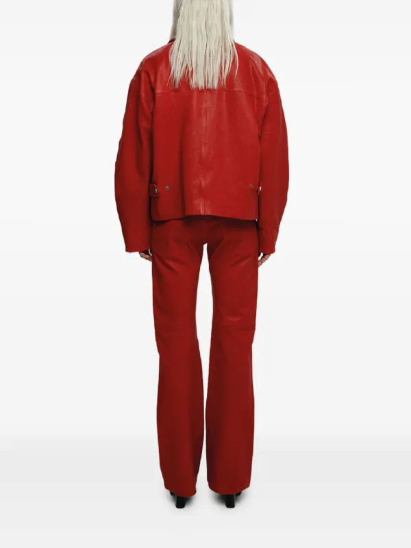 【mell】meltthelady leather like jacket Mainless Leather Jacket | Red | FARFETCH