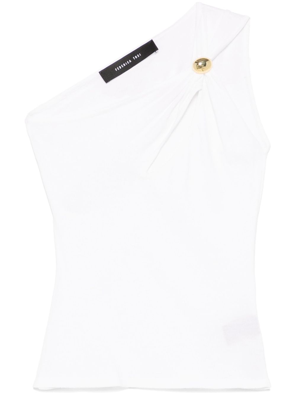 Federica Tosi Asymmetrische top met juwelen detail Wit