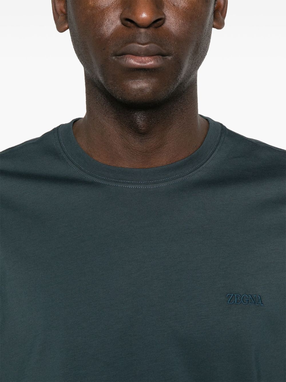 ZEGNA LOGO-EMBROIDERED T-SHIRT