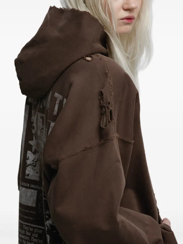 Mainless Aftermath Hoodie | Brown | FARFETCH CA