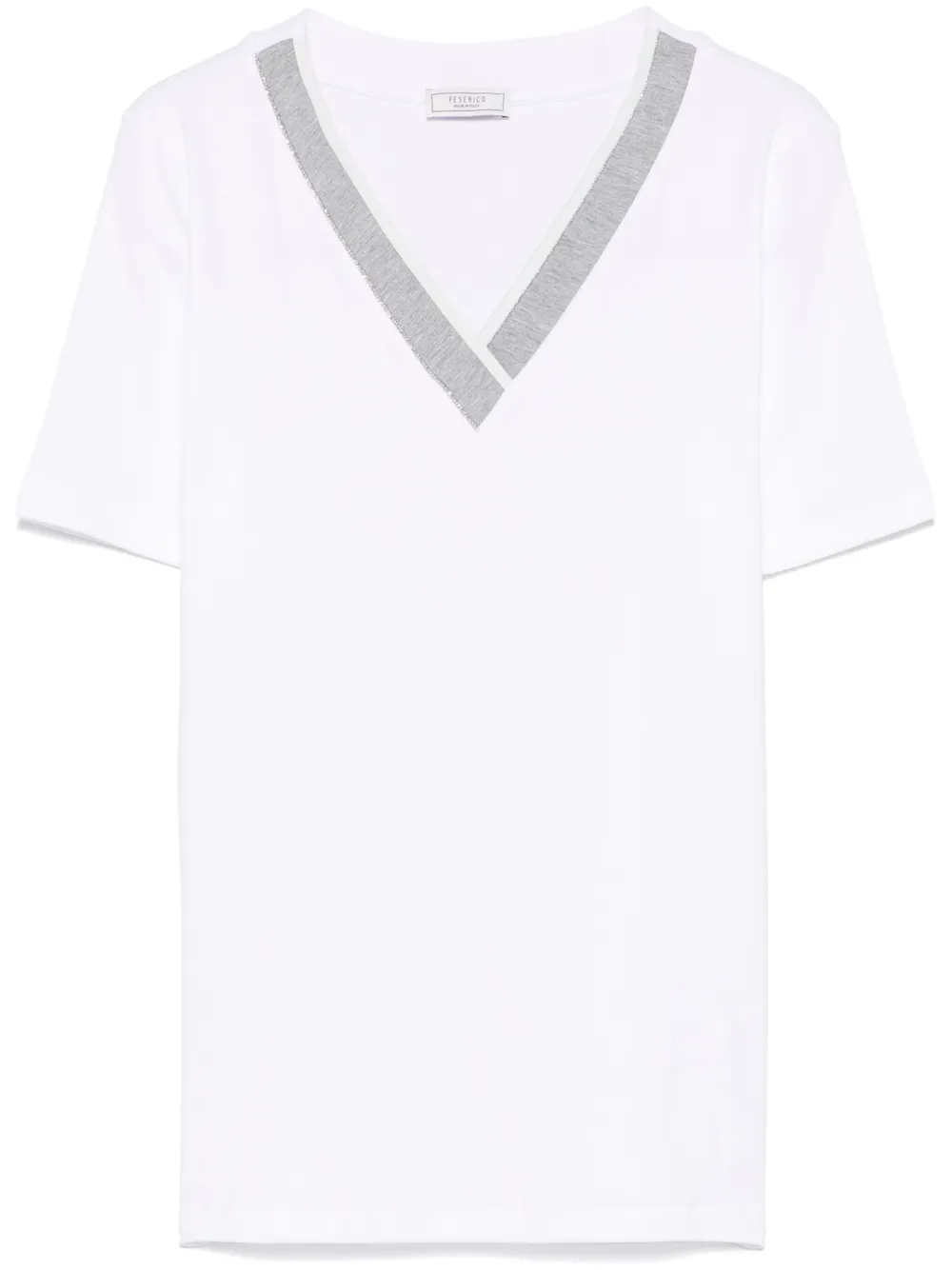 contrast-collar T-shirt