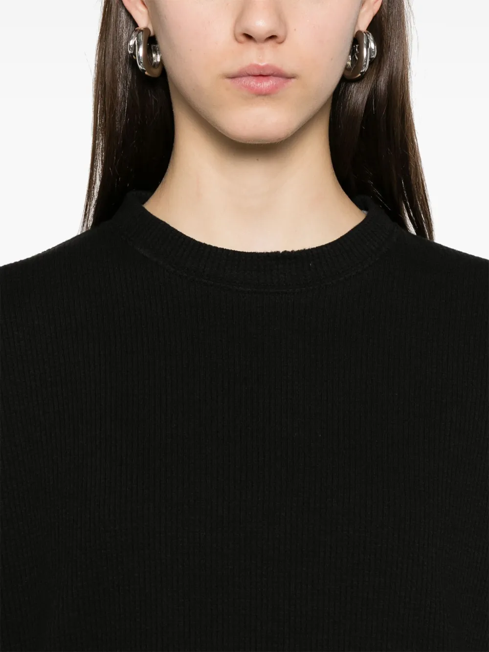 Mainless Waffle-knit T-shirt In Black