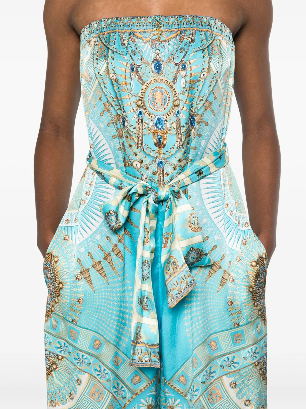 Camilla Strapless jumpsuit Blauw