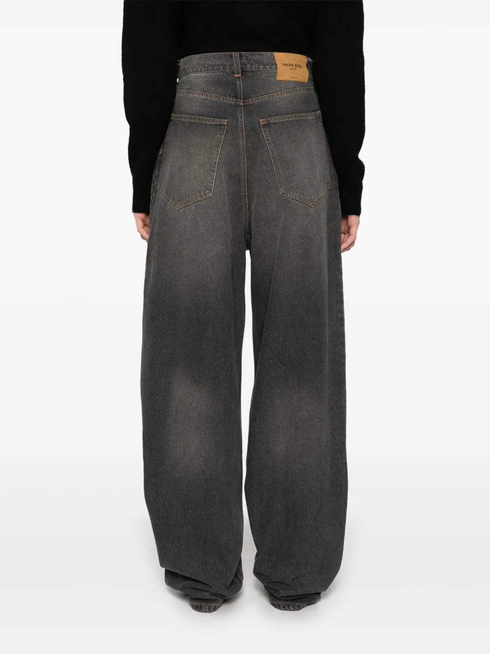 Mainless Wide-leg Jeans In Grey