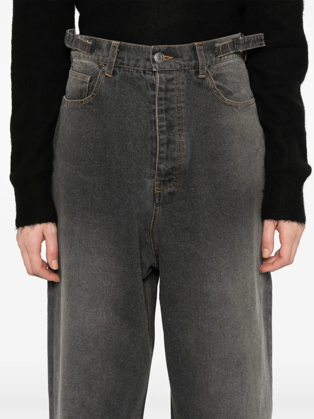 Mainless Wide-leg Jeans In Grey
