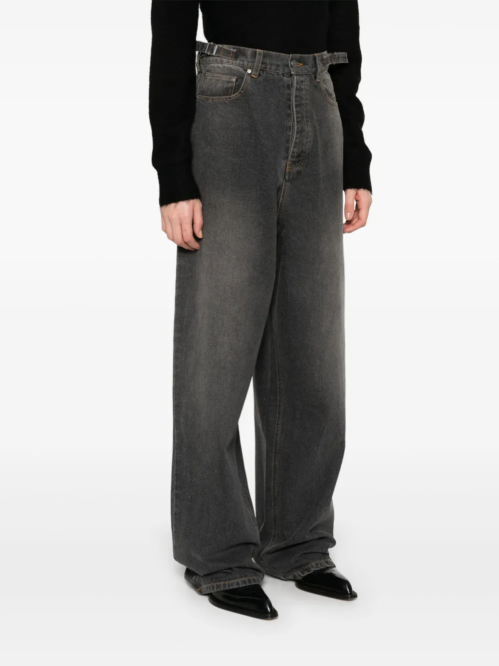 Mainless Wide-leg Jeans In Grey