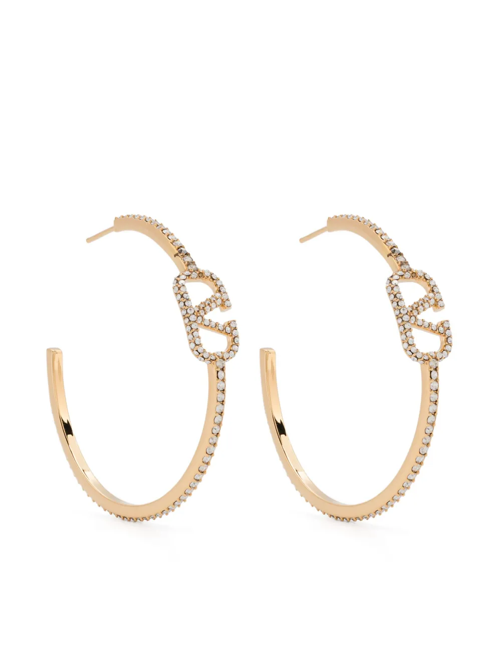 VLogo Signature crystal hoop earrings