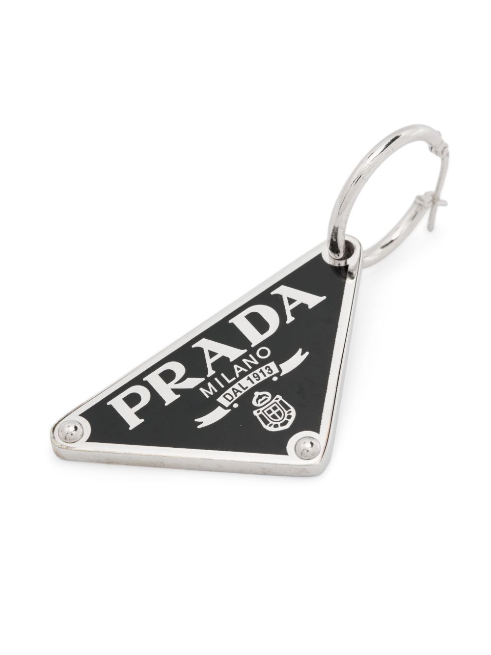 Prada Pre-Owned Enkele oorbel met logo - Zwart