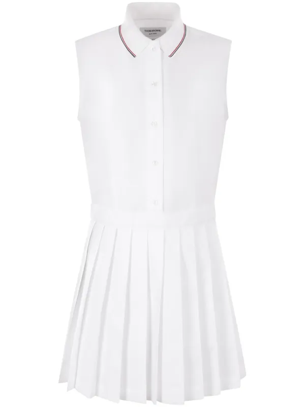 thom browne white dress Women's Oxford A-line Shirtdress in White Size 48