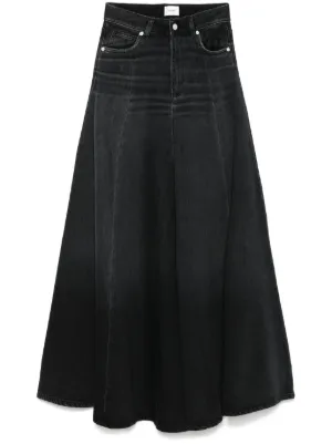 スカート HAIKURE SKIRT (HEW08096DF106) HAIKURE Serenity paneled denim midi skirt | NET-A-PORTER