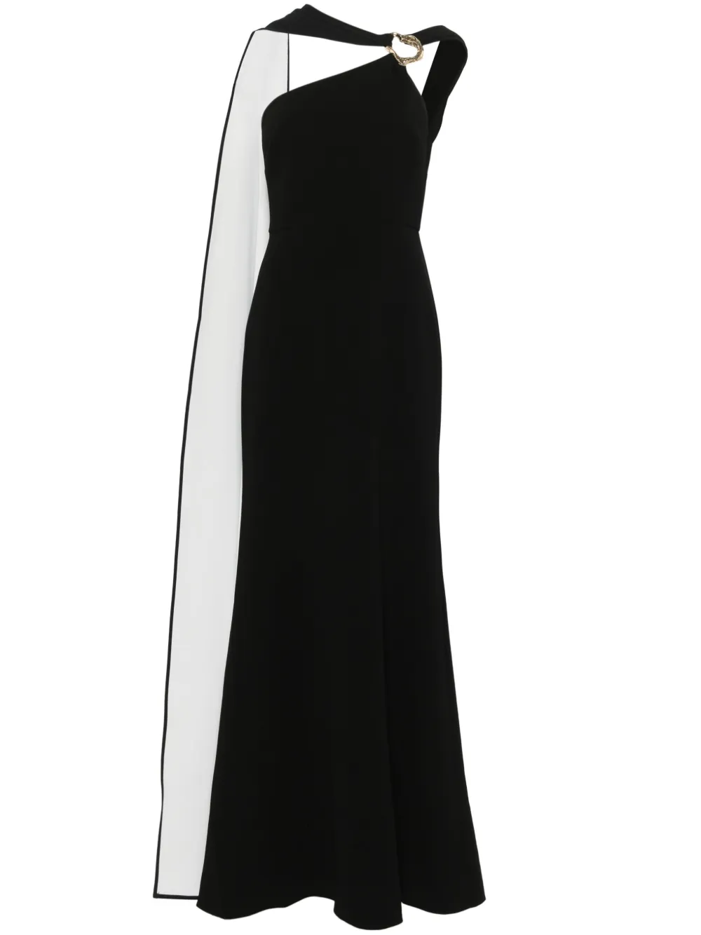 embellished asymmetric gown