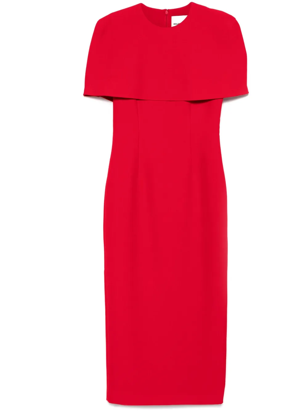 cape-detail crepe midi dress