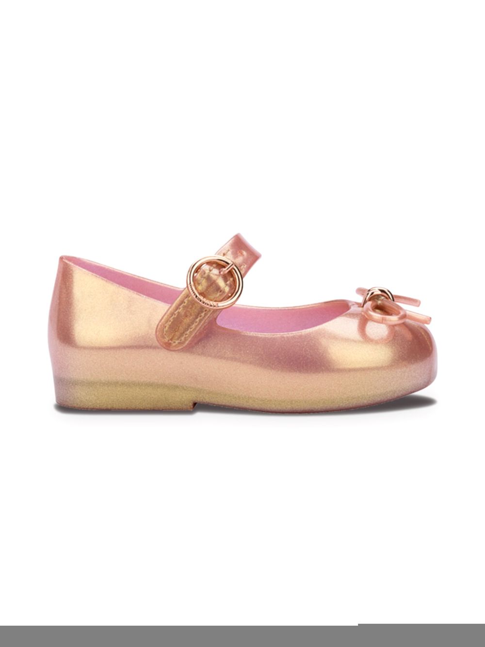 Mini Melissa bow-detail ballerina shoes Gold