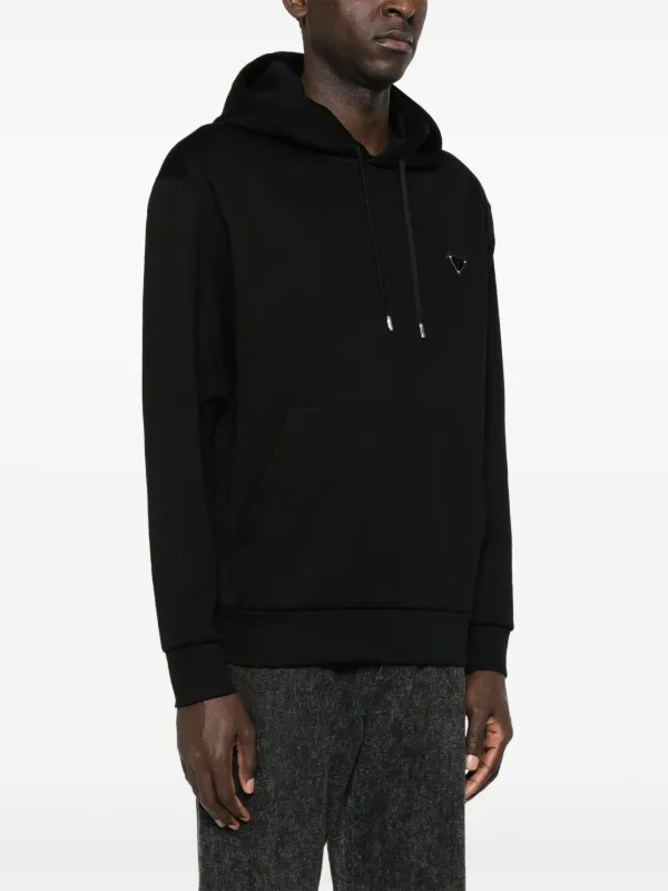 Prada Hoodie Mit Triangel-Logo | Schwarz | FARFETCH CH