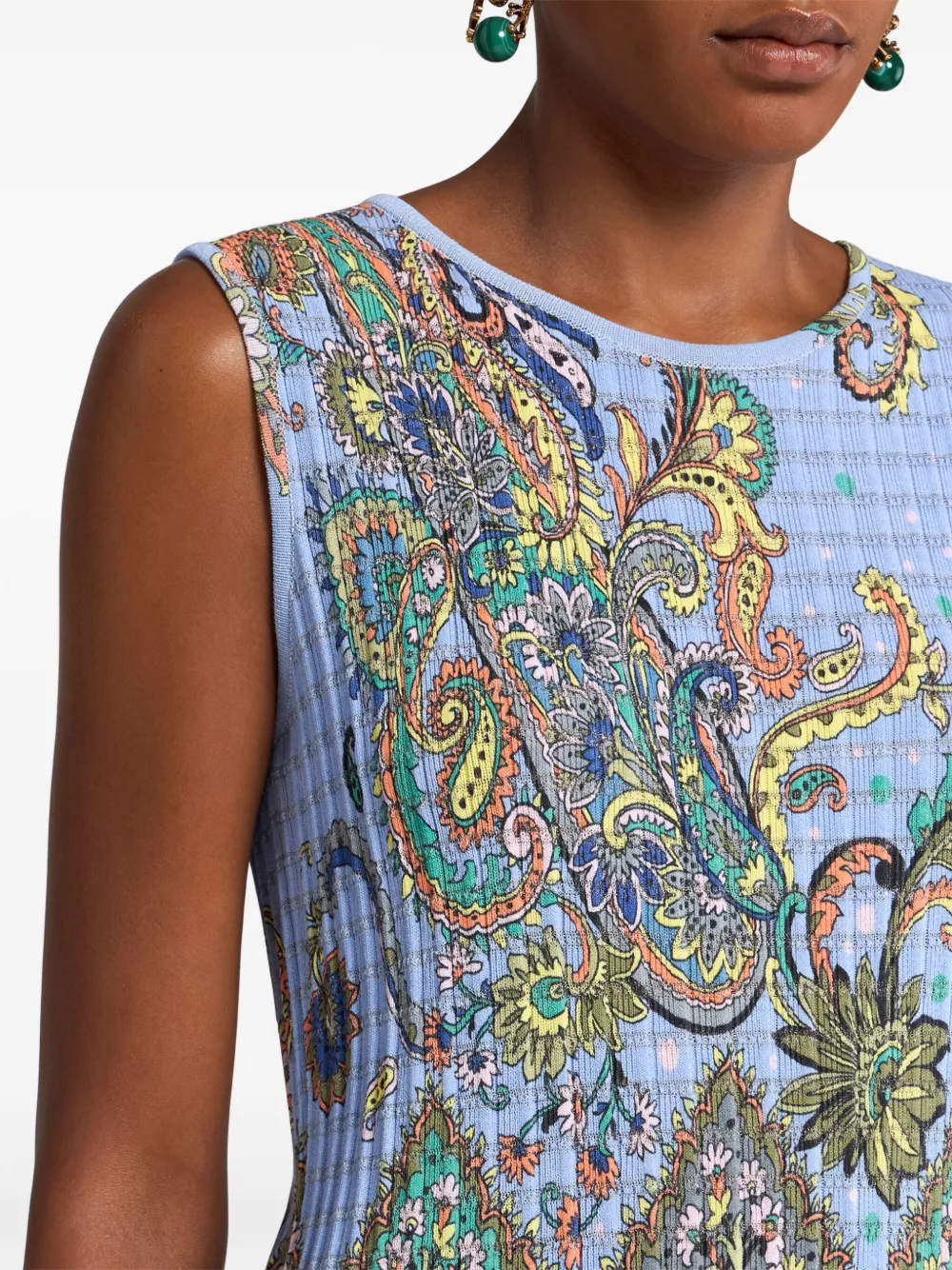ETRO Top met bloemenprint Blauw
