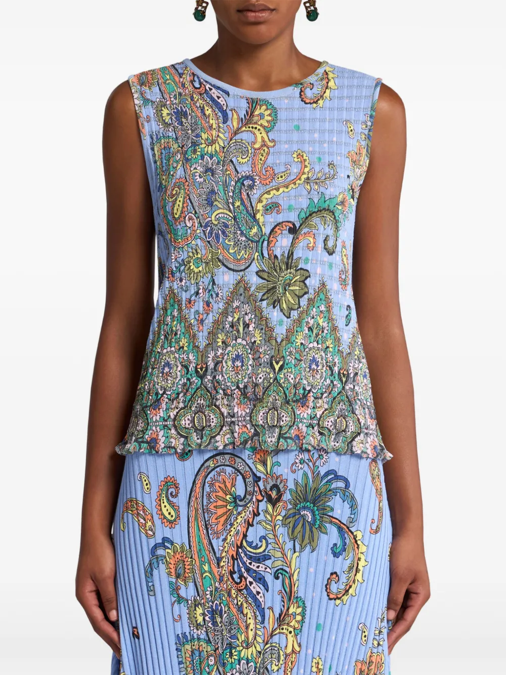 ETRO Top met bloemenprint Blauw