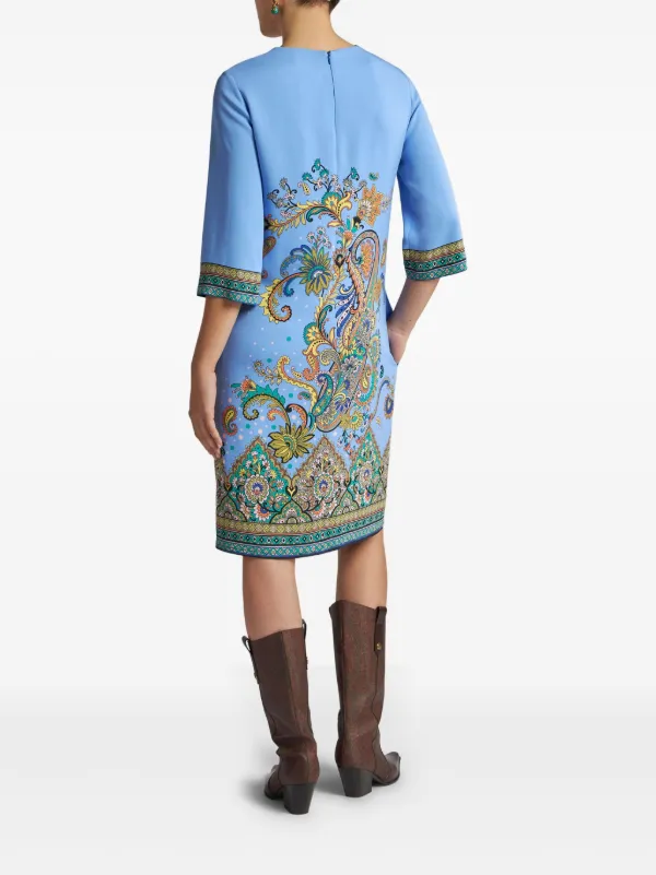 ETRO ペイズリー ドレス | ブルー | FARFETCH JP