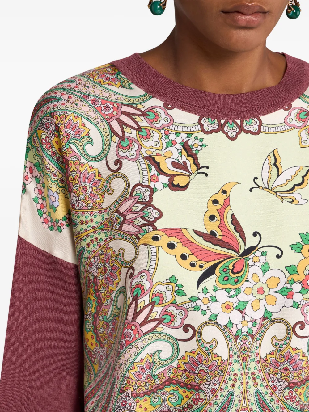 Shop Etro Knitted T-shirt In ニュートラル