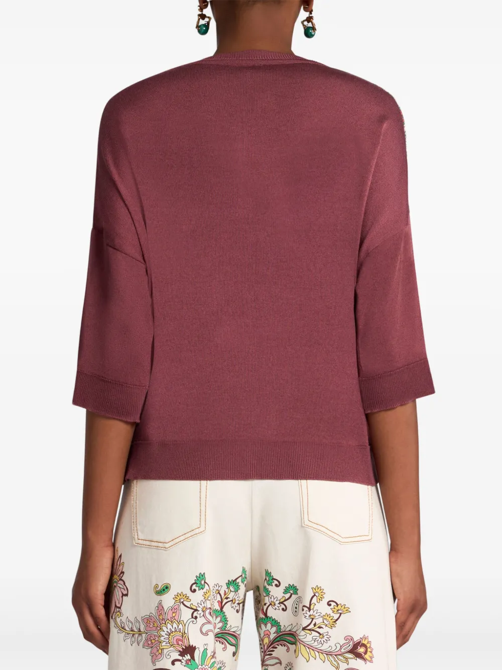 Shop Etro Knitted T-shirt In ニュートラル