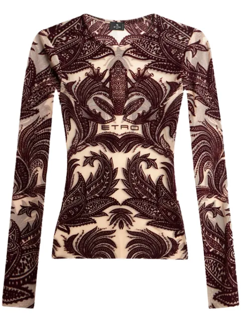 ETRO flocked tulle top