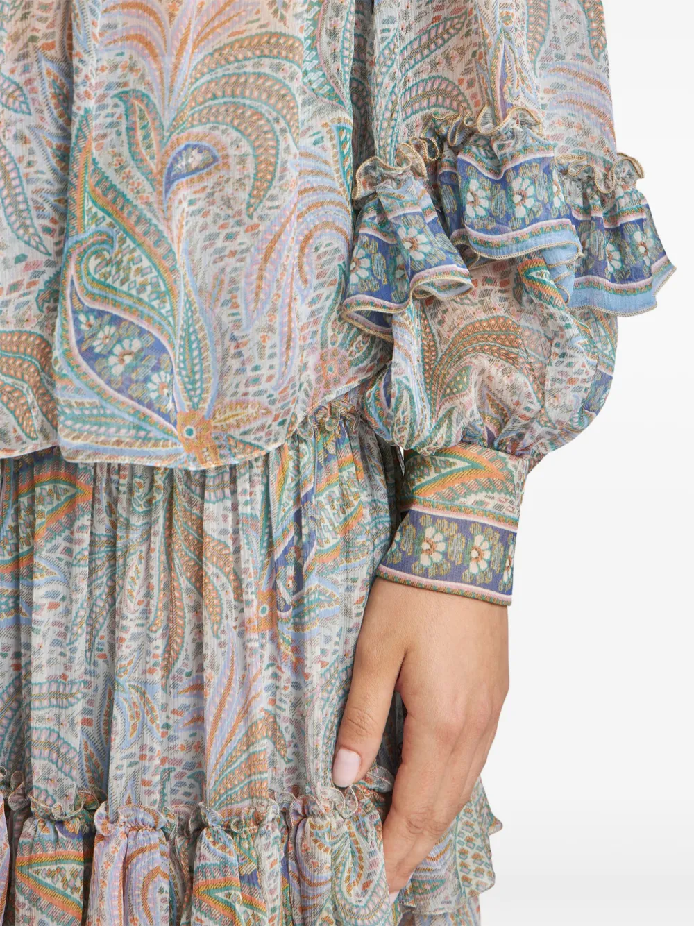 ETRO ラッフル シルクブラウス | ホワイト | FARFETCH JP