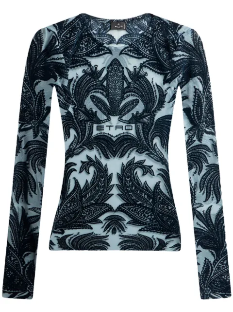 ETRO flocked tulle top