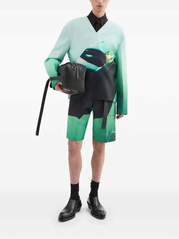 JIL SANDER グリーン Vネック タンクトップ　38 Jil Sander graphic-print Top | Green | FARFETCH