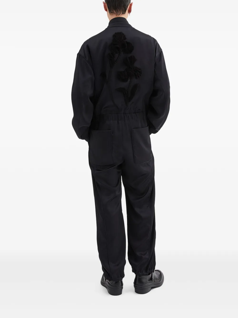 Jil Sander Jumpsuit met borduurwerk Zwart