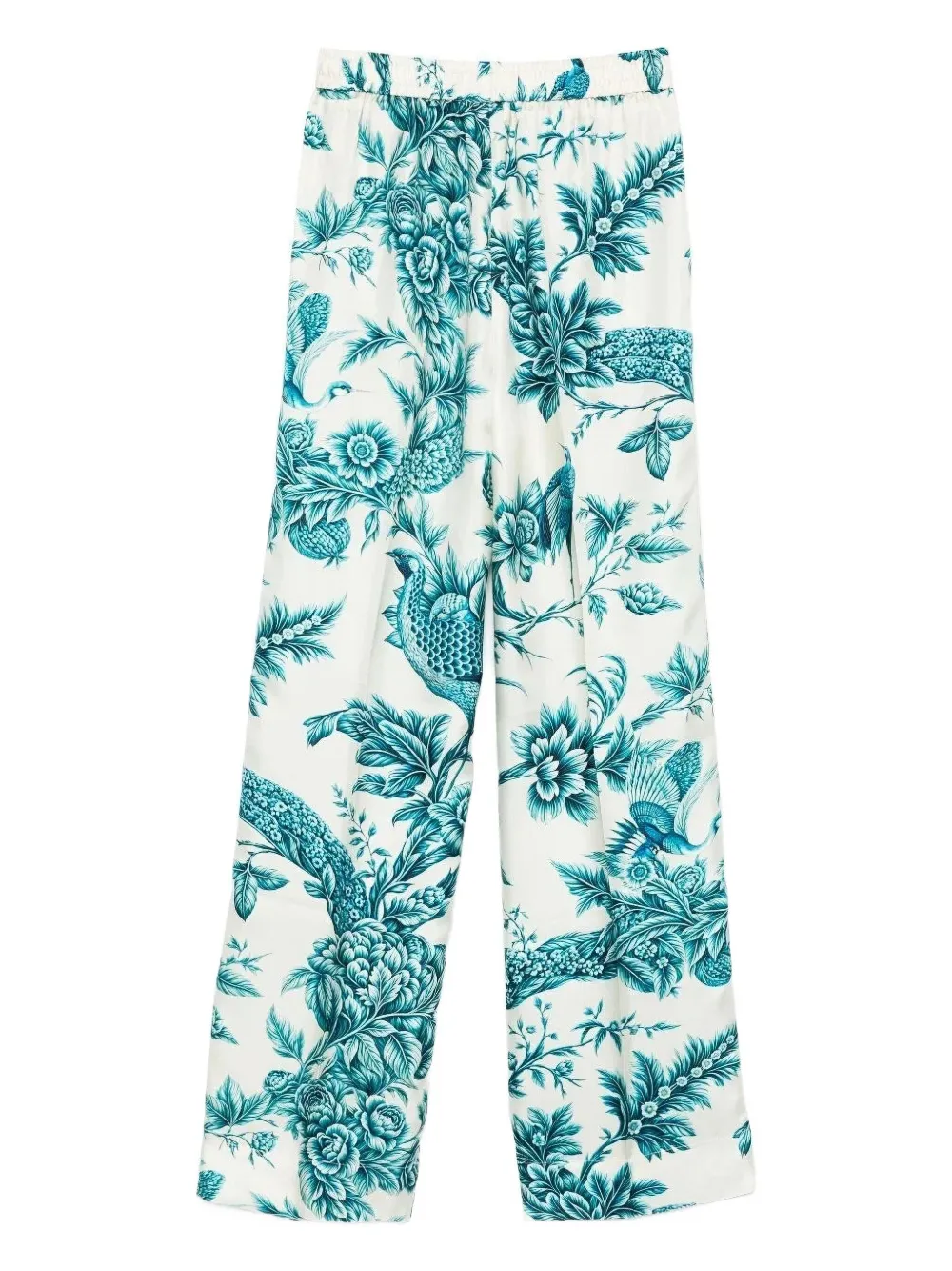 F.R.S For Restless Sleepers bird-print elasticated-waist straight trousers | White | Image 1