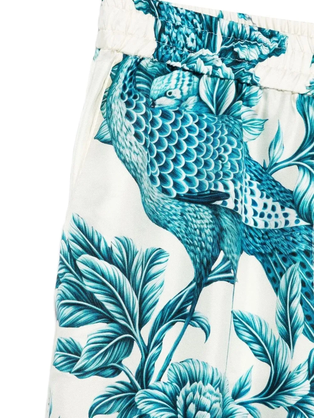 F.r.s For Restless Sleepers Bird-print Elasticated-waist Straight Trousers In Multi