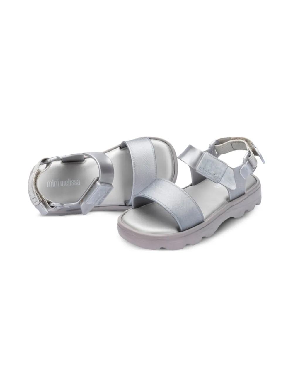 Mini Melissa Kick Off sandalen Zilver